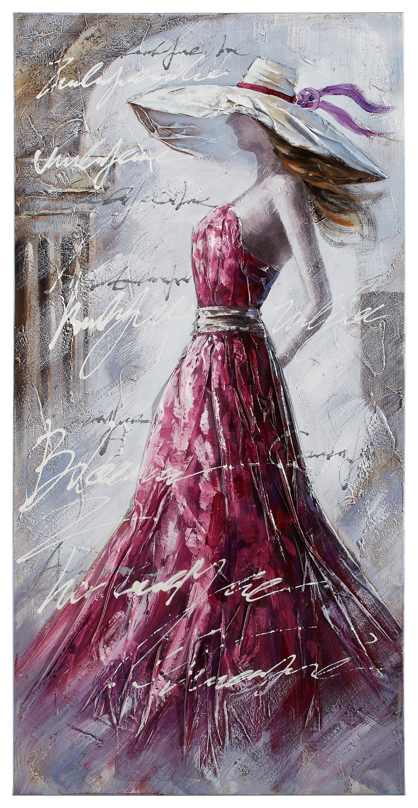 UNIKAT 50/100 cm  - Violett/Weiß, LIFESTYLE, Holz/Textil (50/100cm) - Monee