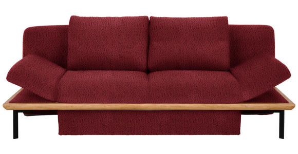 SCHLAFSOFA in Chenille Weinrot - Weinrot/Schwarz, MODERN, Holz/Textil (212/89/102cm) - Dieter Knoll