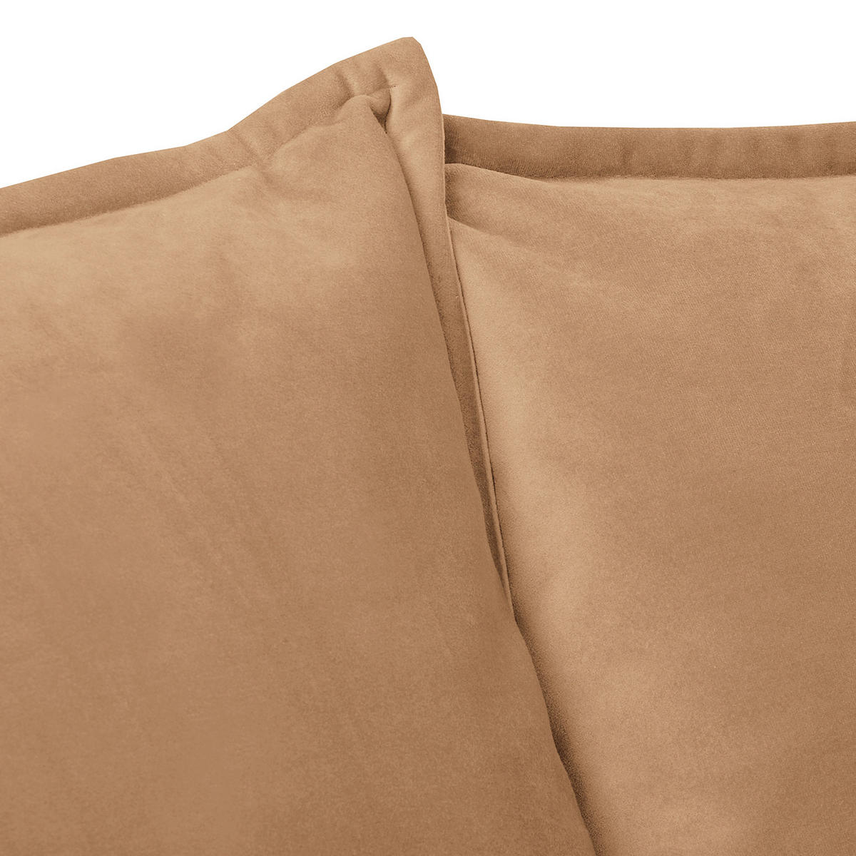 2-SITZER-SOFA JULI Samt Hellbraun  - Hellbraun/Schwarz, Design, Holz/Textil (138/86/100cm) - P & B