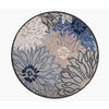 OUTDOORTEPPICH 120 cm Floral Grau, Blau  - Blau/Grau, LIFESTYLE, Kunststoff/Textil (120cm)