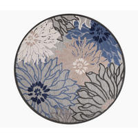 OUTDOORTEPPICH 150 cm Floral Grau, Blau  - Blau/Grau, LIFESTYLE, Kunststoff/Textil (150cm) - Novel
