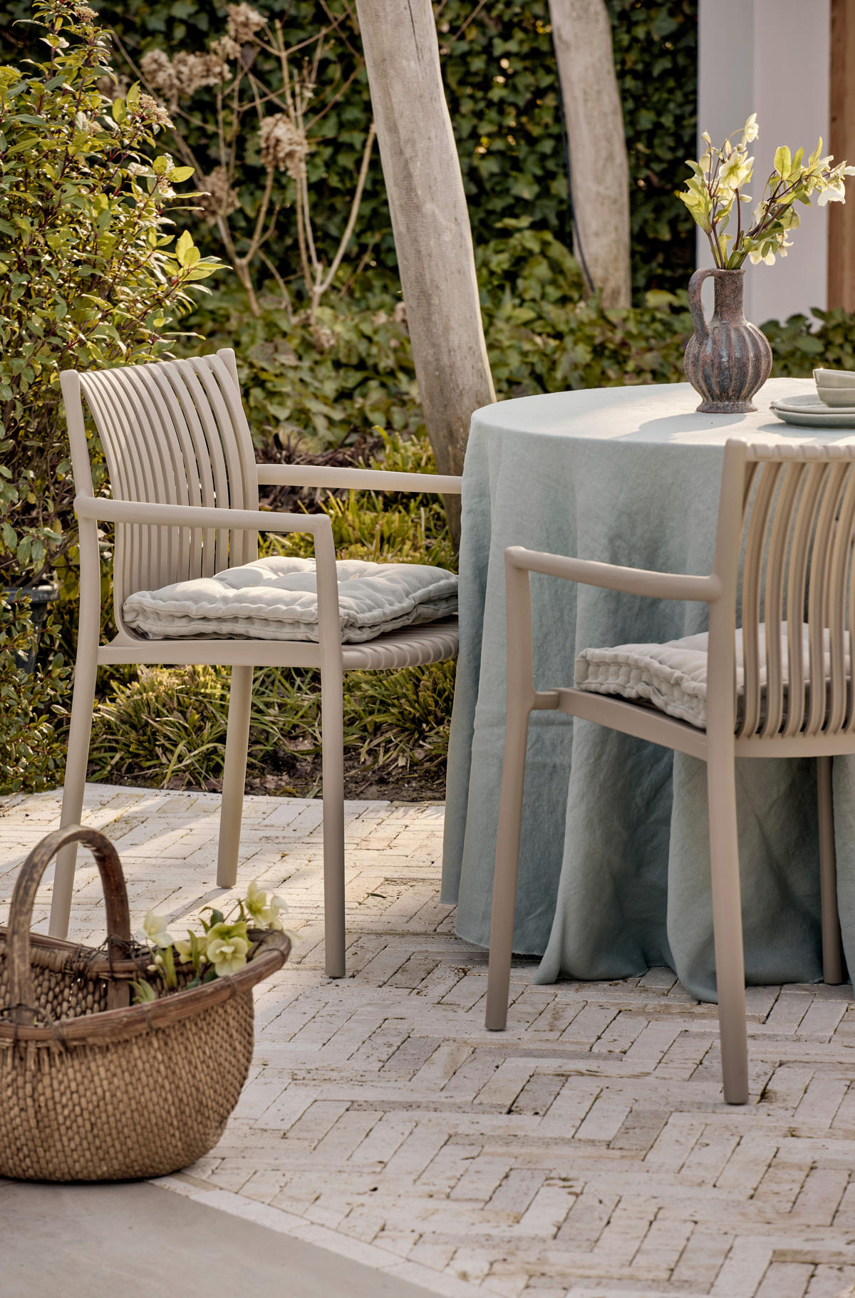 GARTENSTUHL-SET Sandfarben  - Sandfarben, MODERN, Kunststoff (56/84/57cm) - Livetastic