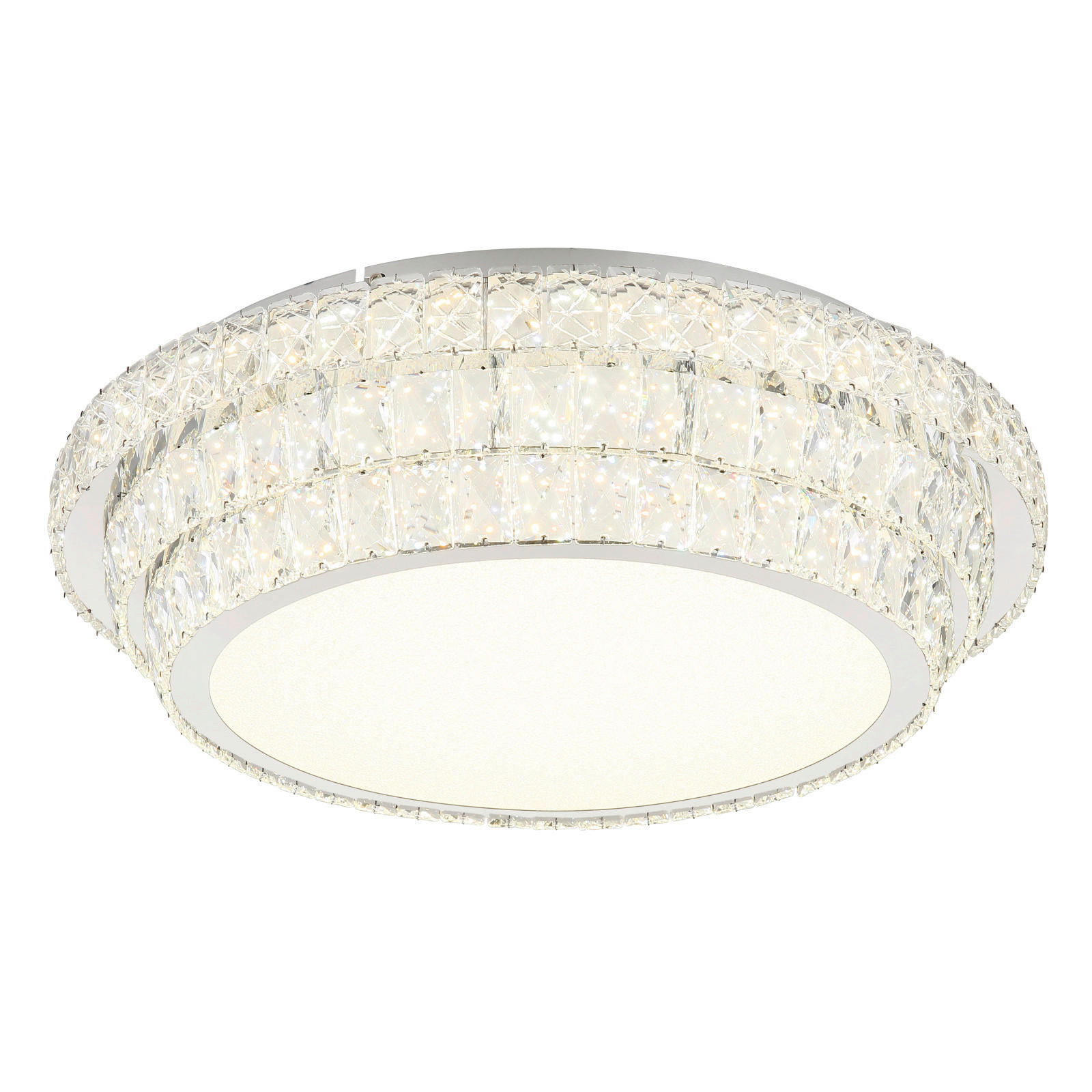 LED-TAKLAMPA KLARA 60 cm  - klar/kromfärg, Klassisk, metall/glas (60cm) - Globo