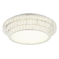 LED-DECKENLEUCHTE 60 cm  - Klar/Chromfarben, KONVENTIONELL, Glas/Kunststoff (60cm) - Globo