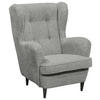OHRENSESSEL in Mikrovelours Hellgrau  - Hellgrau/Schwarz, Basics, Holz/Textil (78/102/98cm) - MID.YOU