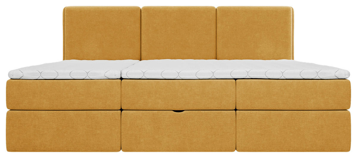 FAMILIENBETT - Currygelb/Schwarz, Modern, Holz/Holzwerkstoff (240/200cm) - MID.YOU