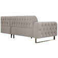 ECKSOFA  in Velours Beige  264/264 cm  - Beige/Goldfarben, KONVENTIONELL, Textil/Metall (264/264cm) - Carryhome