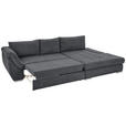 ECKSOFA in Flachgewebe Dunkelbraun  - Dunkelbraun/Silberfarben, Design, Textil/Metall (306/174cm) - Carryhome