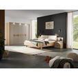 BETT 180/200 cm,  in Taupe, Eichefarben,  - Taupe/Eichefarben, Design, Metall (180/200cm) - Dieter Knoll