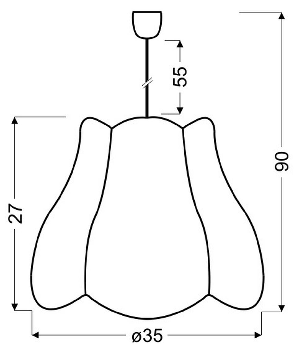 PENDELLEUCHTE Zuza 35/35/90 cm   - Pink/Weiß, KONVENTIONELL, Kunststoff/Textil (35/35/90cm)
