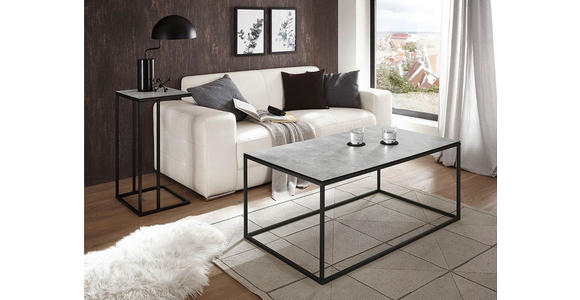 COUCHTISCH Sicherheitsglas 110/60/45 cm rechteckig Grau, Schwarz - Schwarz/Grau, Design, Glas/Metall (110/60/45cm) - Xora