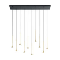 LED-HÄNGELEUCHTE SUSA 105/20/200 cm   - Messingfarben/Schwarz, KONVENTIONELL, Metall (105/20/200cm) - Fabas Luce