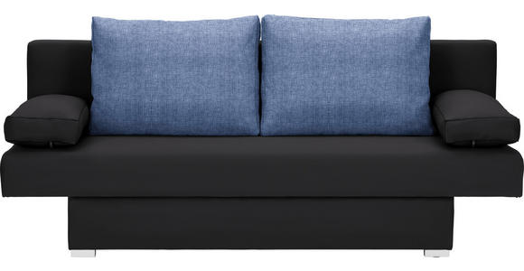 SCHLAFSOFA in Webstoff Blau, Schwarz  - Blau/Alufarben, Design, Kunststoff/Textil (190/74-86/80cm) - Carryhome