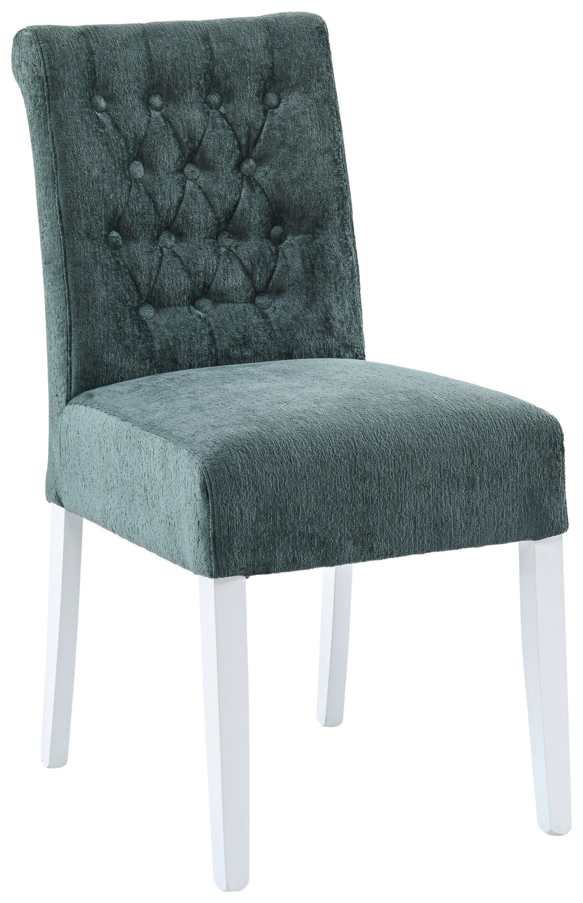 STUHL Chenille Jadegrün Buche massiv  - Jadegrün/Weiß, KONVENTIONELL, Holz/Textil (46,5/91/65cm) - Cantus