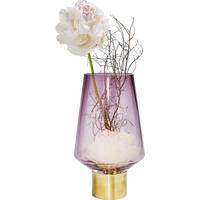 VASE 26 cm  - Lila, Design, Glas/Metall (16/26/16cm)