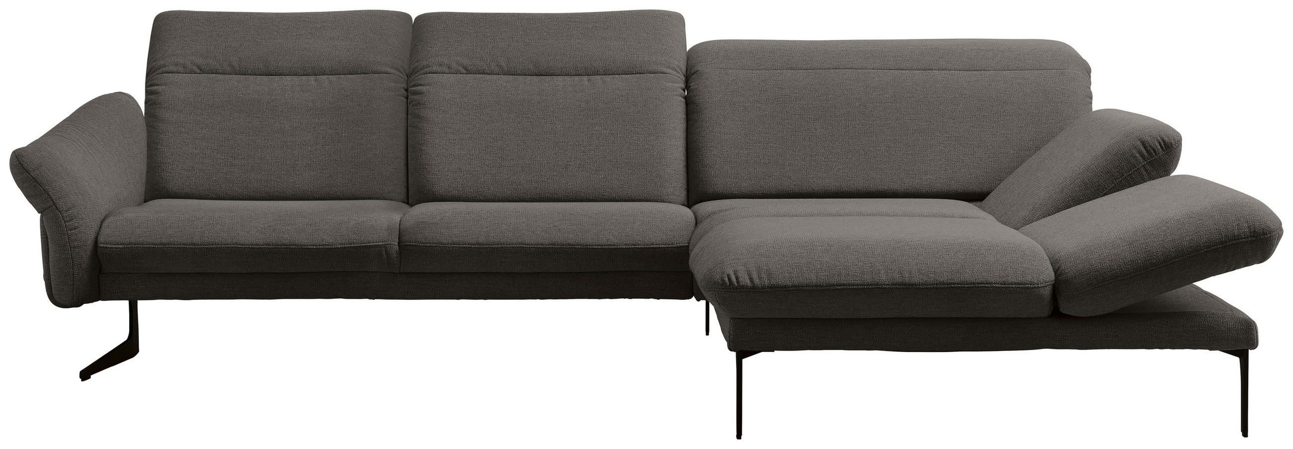ECKSOFA in Webstoff Dunkelgrau  - Dunkelgrau/Anthrazit, Design, Textil/Metall (299/203cm) - Himolla