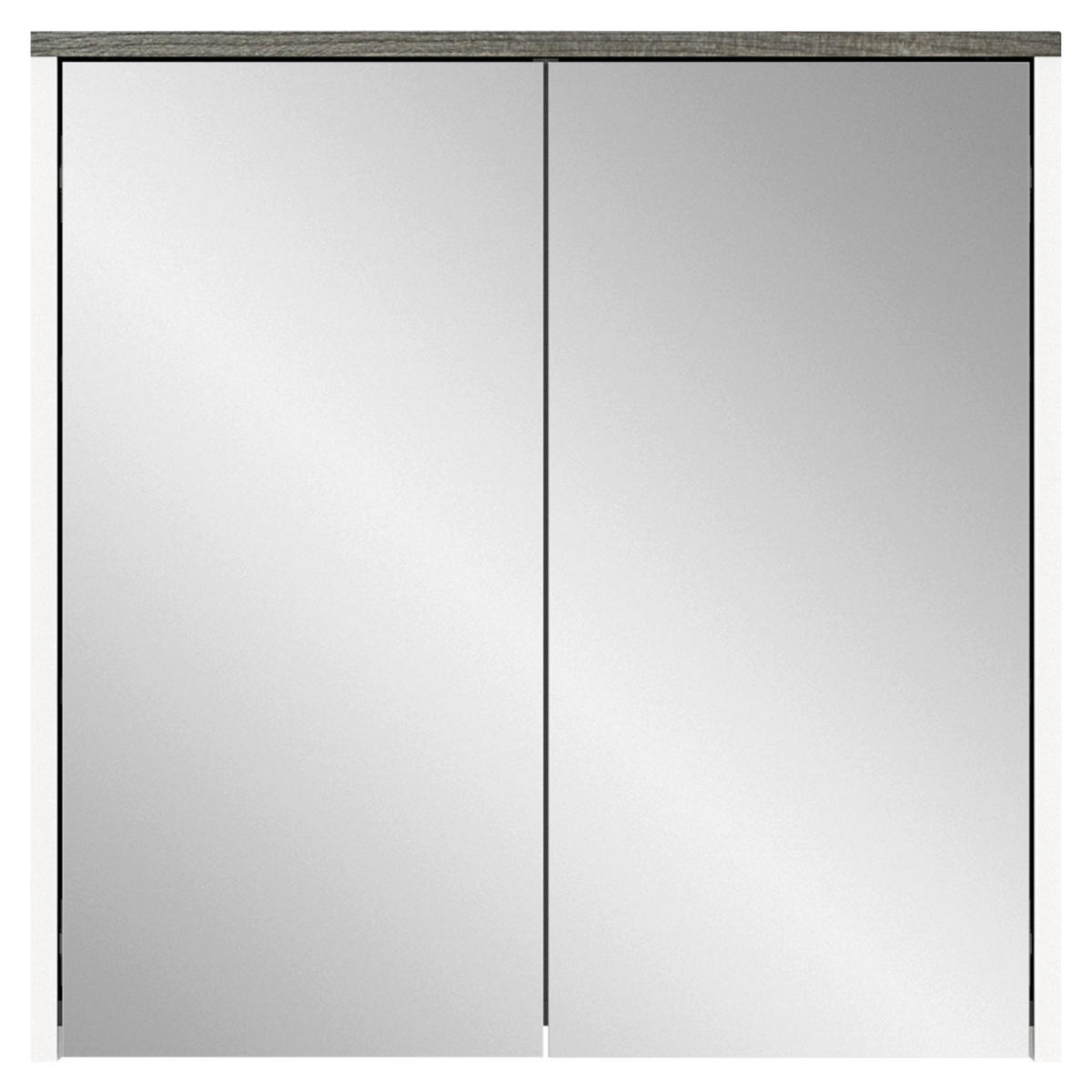 SPIEGELSCHRANK 60/60/21 cm  - Weiß/Silbereichenfarben, MODERN, Holzwerkstoff (60/60/21cm) - Xora