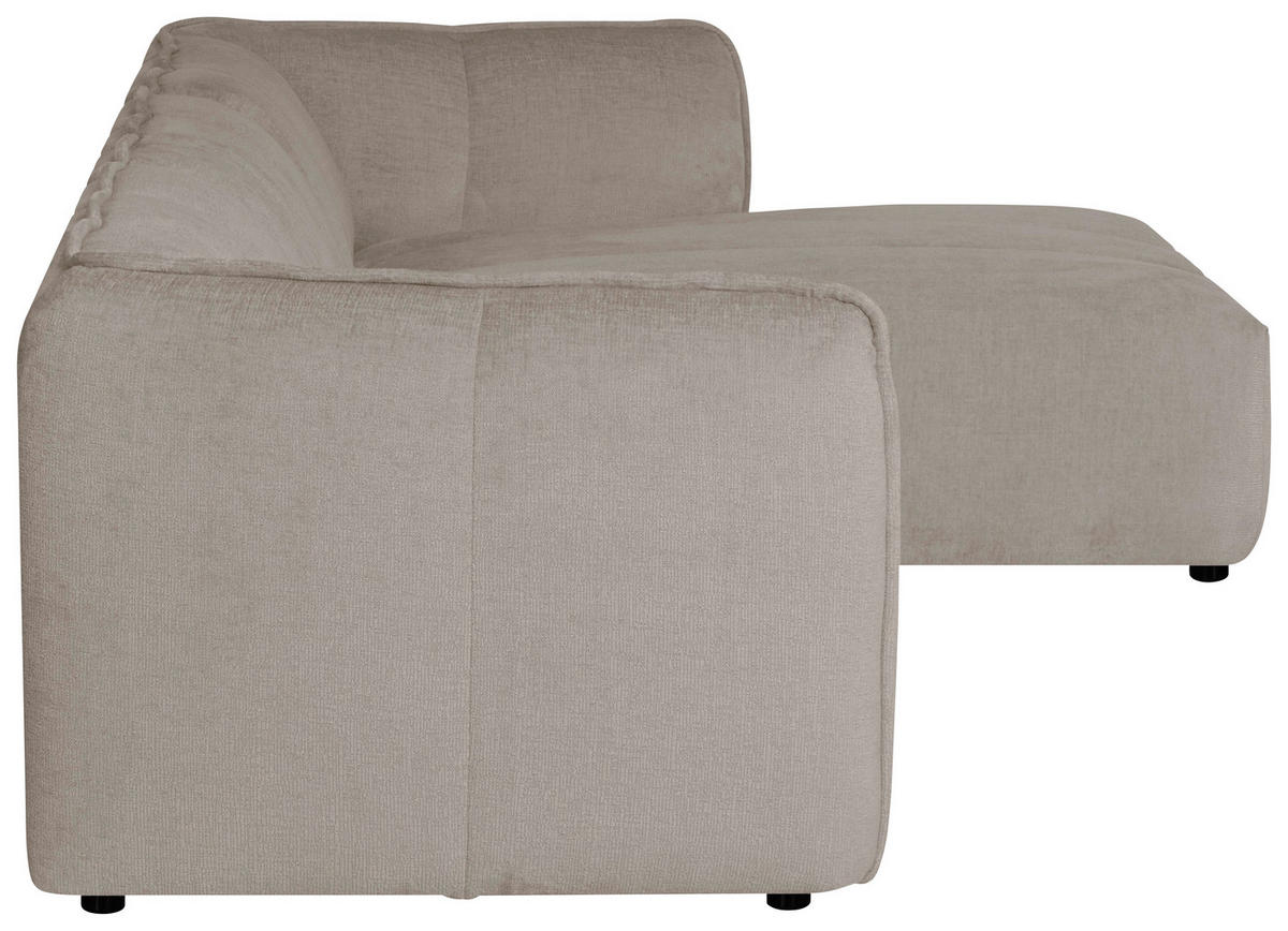 ECKSOFA LIVOLI in Chenille Creme  276/160 cm  - Creme/Schwarz, Design, Textil (276/160cm) - MID.YOU
