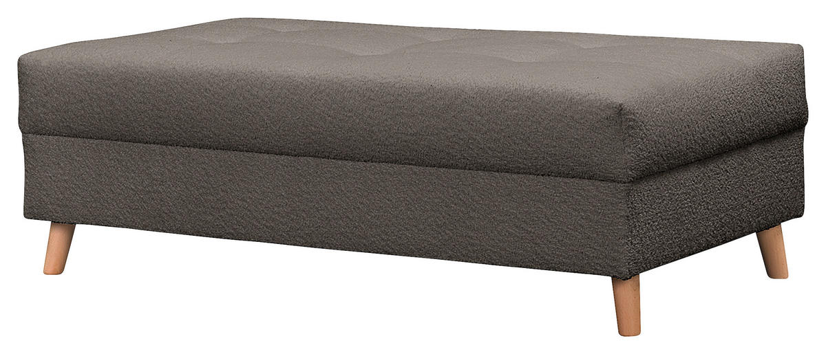 ECKSOFA inkl. Hocker Ariella in Bouclé Dunkelgrau  161/231 cm  - Dunkelgrau/Naturfarben, Design, Holz/Textil (161/231cm) - Livetastic