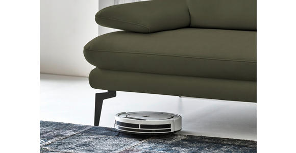 3-SITZER-SOFA in Leder Grün - Schwarz/Grün, Design, Leder/Metall (222/86/104cm) - Dieter Knoll