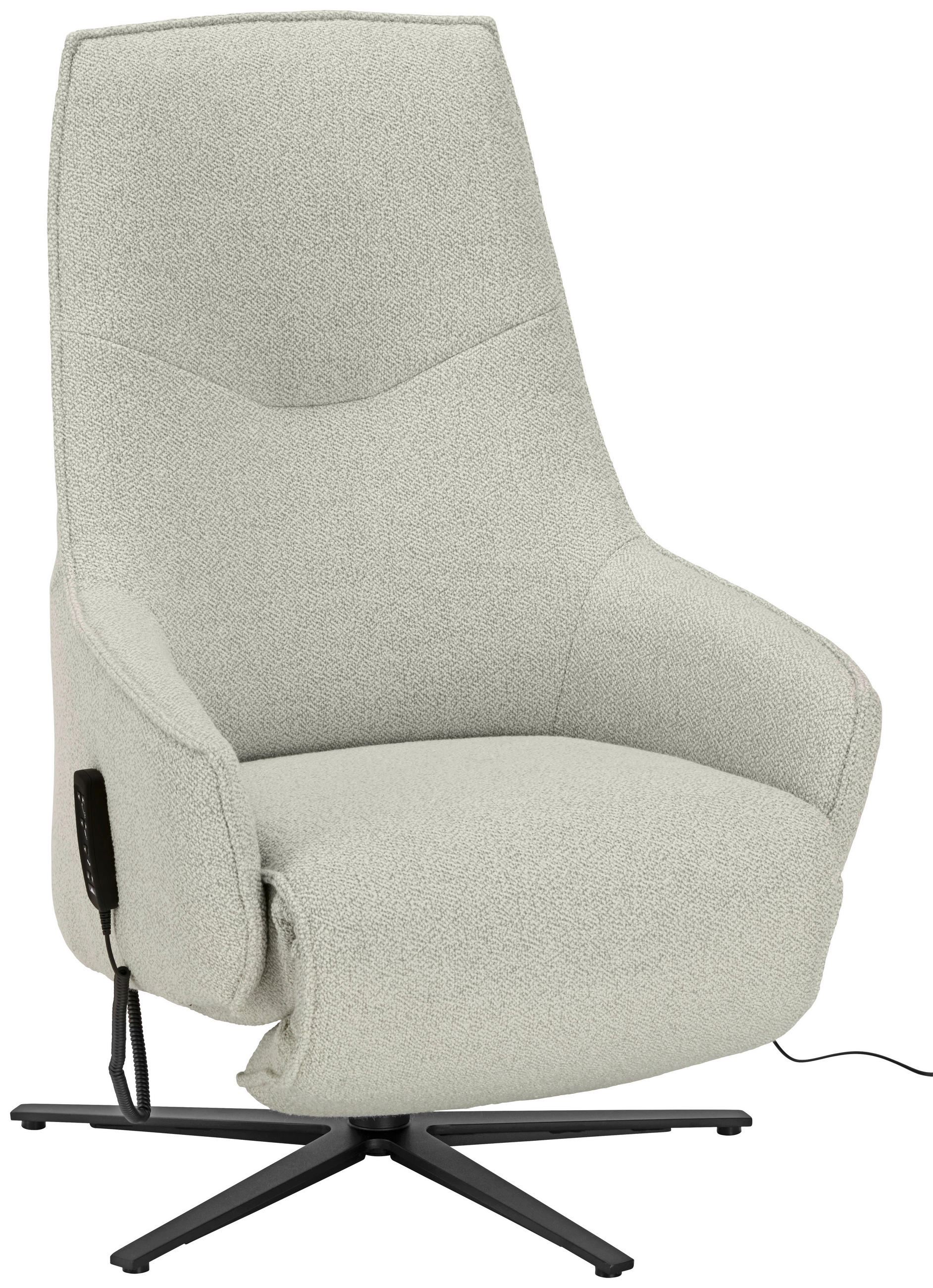 RELAXSESSEL in Textil Creme  - Anthrazit/Creme, Design, Textil/Metall (70/112/85cm) - Himolla Komfortklass