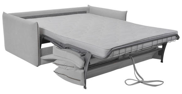 SCHLAFSOFA Webstoff Grau, Hellgrau  - Hellgrau/Schwarz, KONVENTIONELL, Kunststoff/Textil (185/86/104cm) - Carryhome