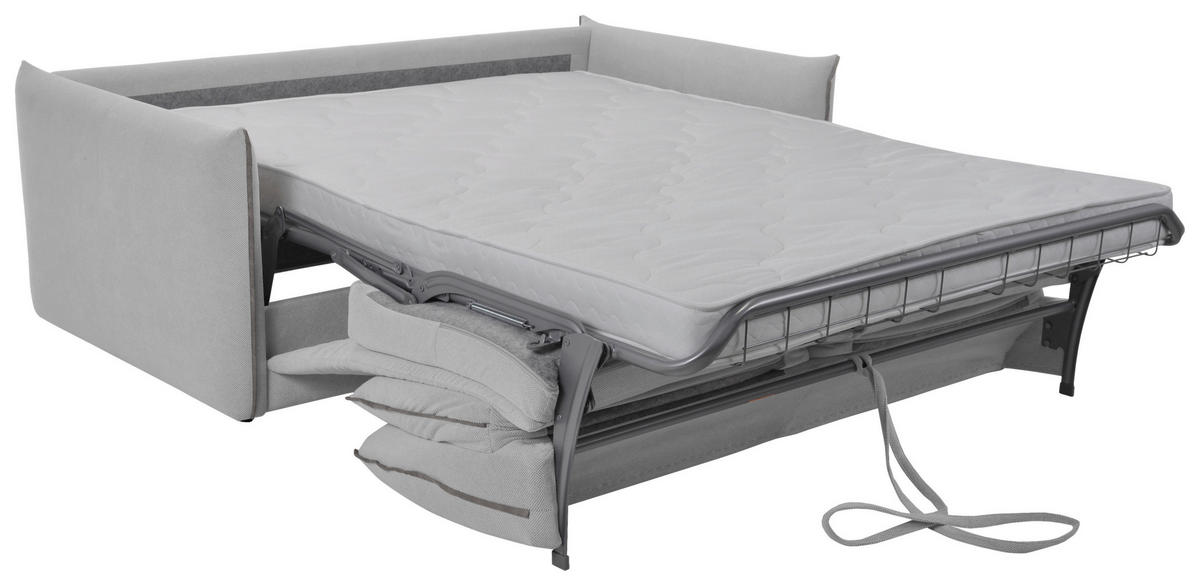 SCHLAFSOFA Webstoff Grau, Hellgrau  - Hellgrau/Schwarz, KONVENTIONELL, Kunststoff/Textil (185/86/104cm) - Carryhome