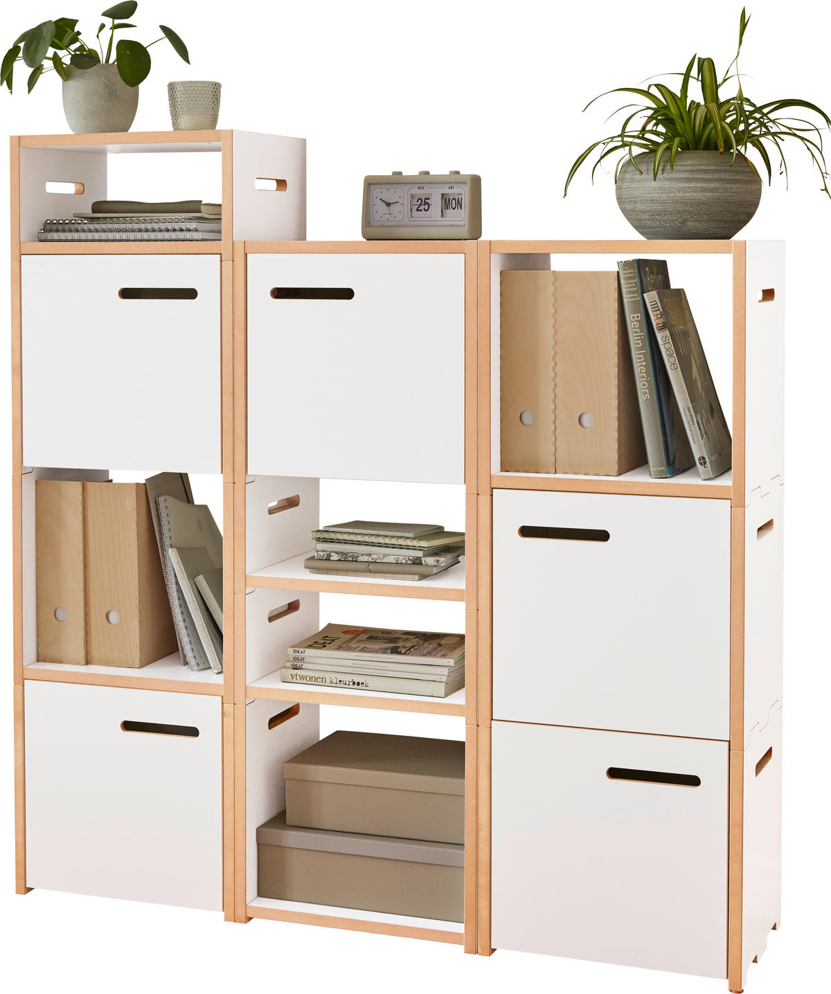 REGAL Weiß, Buchefarben  - Buchefarben/Weiß, MODERN, Holzwerkstoff (120/126,2/32cm) - Tojo