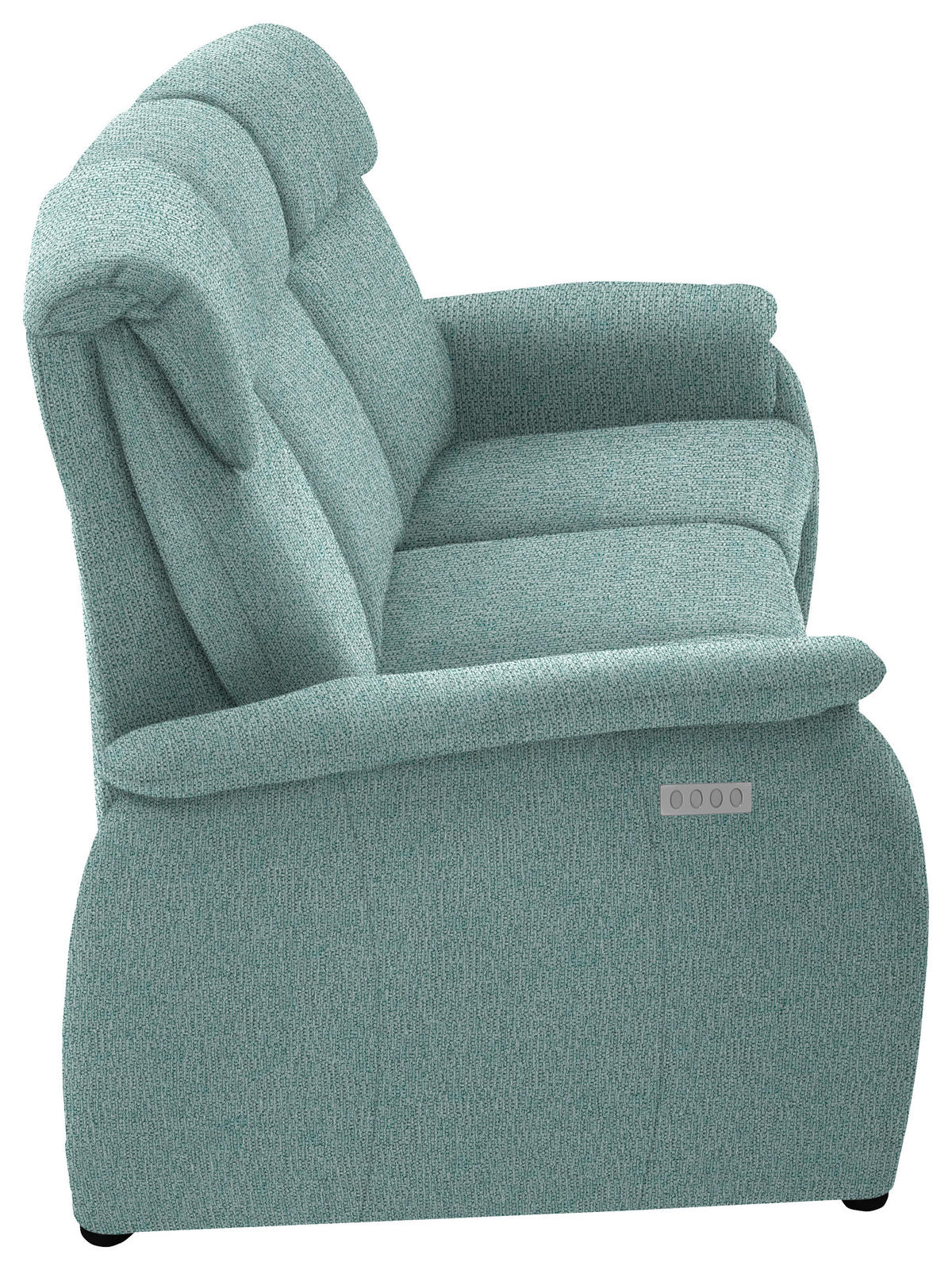 TRAPEZSOFA in Flachgewebe Salbeigrün  - Salbeigrün/Schwarz, Konventionell, Textil/Metall (219/107/97cm) - Pure Home Comfort