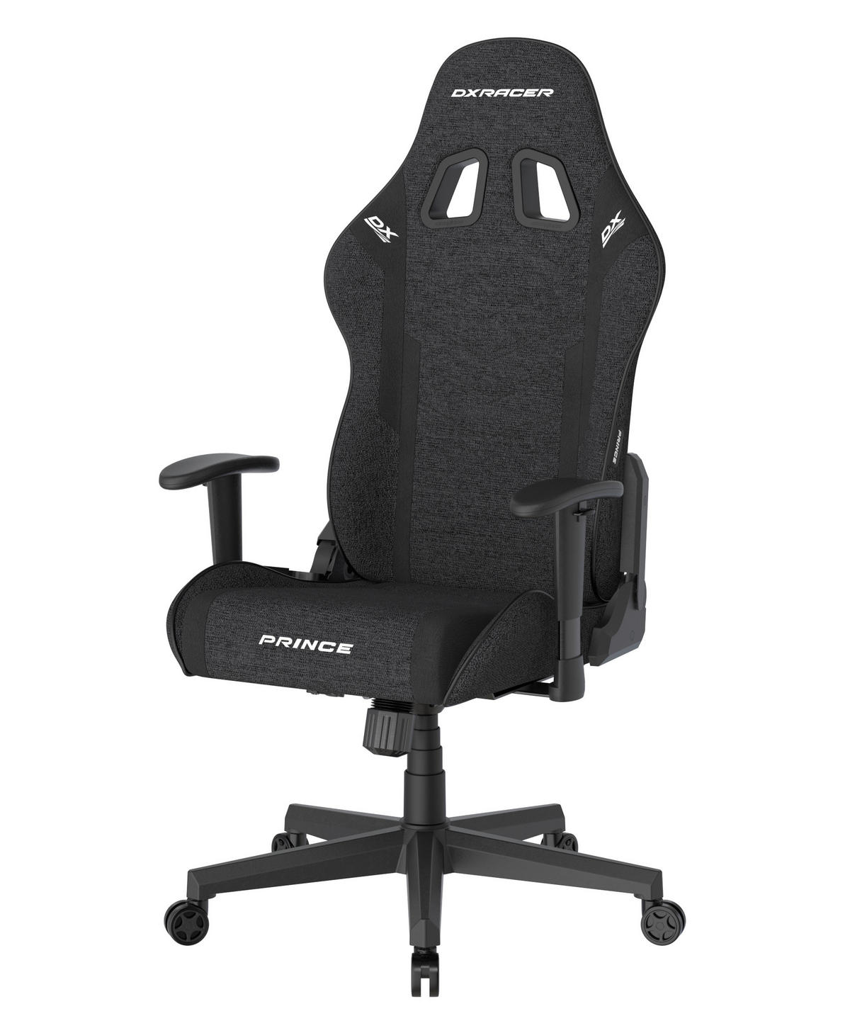 GAMINGSTUHL Schwarz Textil   - Schwarz/Weiß, KONVENTIONELL, Kunststoff/Textil (70/132/70cm) - Dxracer