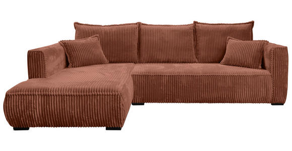 ECKSOFA  in Cord Bronzefarben  208/322 cm  - Schwarz/Bronzefarben, MODERN, Holz/Textil (208/322cm) - Carryhome