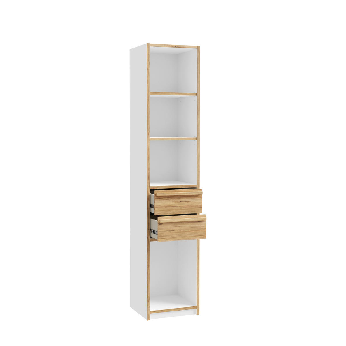 ETAJERĂ  44,4/215/42 cm alb, culoare lemn stejar  - alb/culoare lemn stejar, Modern, plastic/material pe bază de lemn (44,4/215/42cm) - Novel