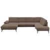 WOHNLANDSCHAFT in Webstoff Braun  - Schwarz/Braun, Design, Textil/Metall (180/344/208cm) - Dieter Knoll