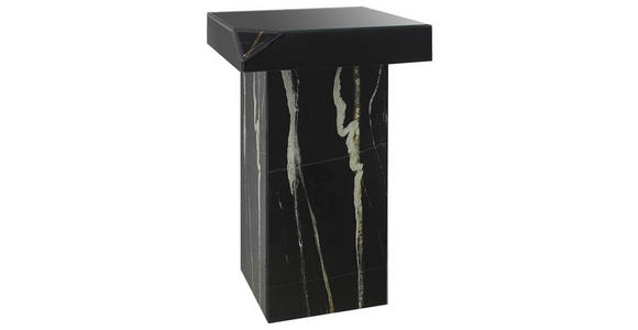 BEISTELLTISCH 30/30/51 cm Schwarz, Weiß quadratisch - Schwarz/Weiß, Trend, Glas/Holzwerkstoff (30/30/51cm) - Xora