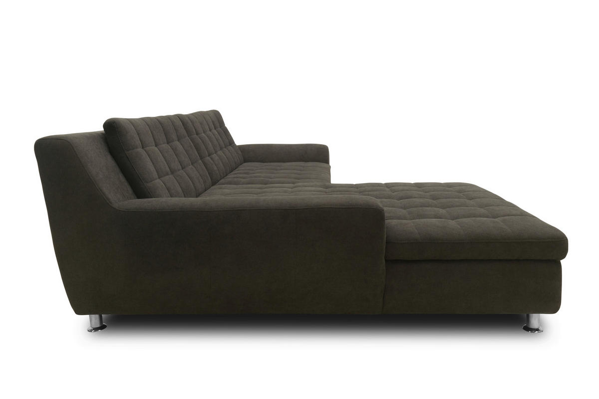 ECKSCHLAFSOFA MORTON Mikrofaser  - Chromfarben/Schwarz, MODERN, Textil/Metall (304/200/84cm) - MID.YOU