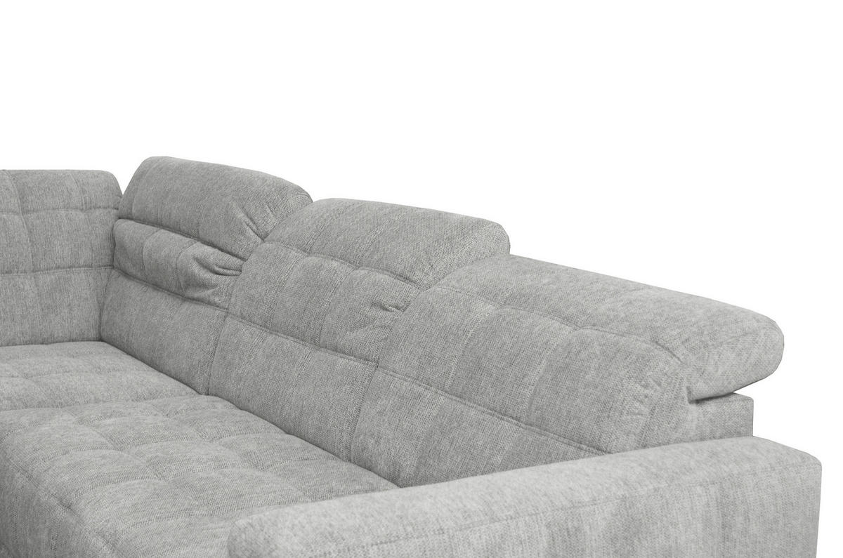 ECKSOFA Grau Webstoff  - Schwarz/Grau, Design, Holz/Textil (216/302cm) - Xora