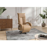 SESSEL Echtleder Cappuccino  - Schwarz/Cappuccino, Konventionell, Leder/Metall (74/112/82cm) - Sit & More