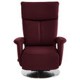 RELAXSESSEL in Leder Weinrot  - Edelstahlfarben/Weinrot, Design, Leder/Metall (78/112/85cm) - Cantus
