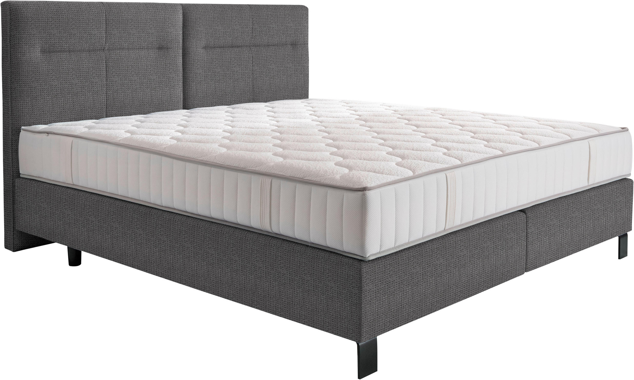 BOXSPRINGBETT 160/220 cm  in Grau  - Schwarz/Grau, KONVENTIONELL, Textil/Metall (160/220cm) - Esposa