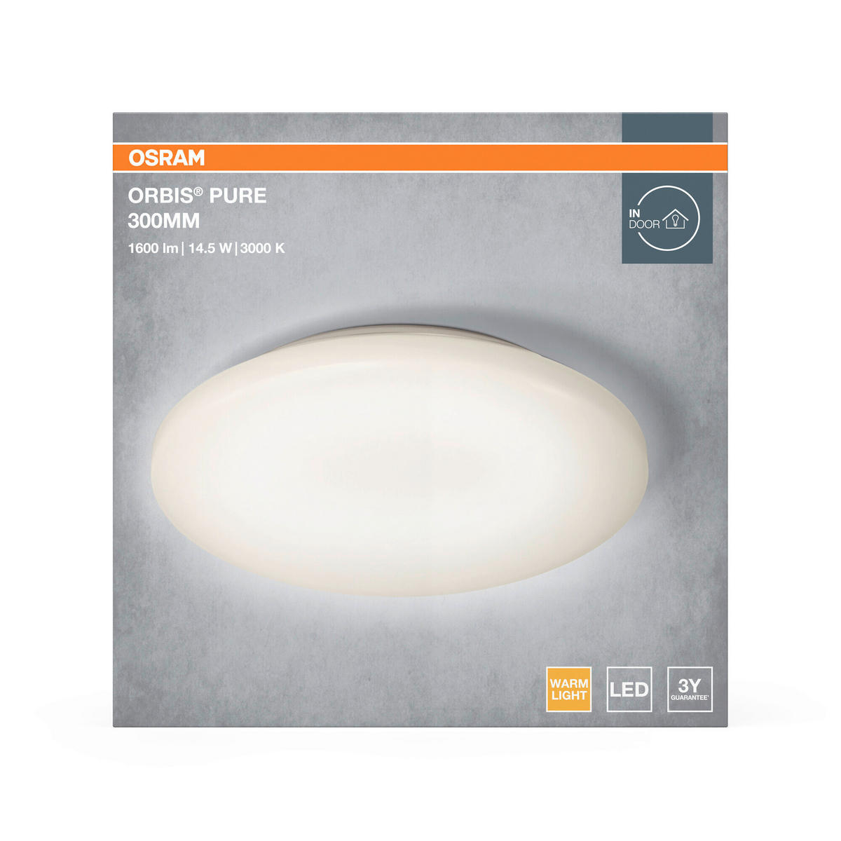 LED-DECKENLEUCHTE 30/8 cm   - Weiß, Basics, Kunststoff/Metall (30/8cm) - Osram