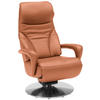RELAXSESSEL in Leder Cognac  - Edelstahlfarben/Cognac, Design, Leder/Metall (75/117/88cm) - Dieter Knoll