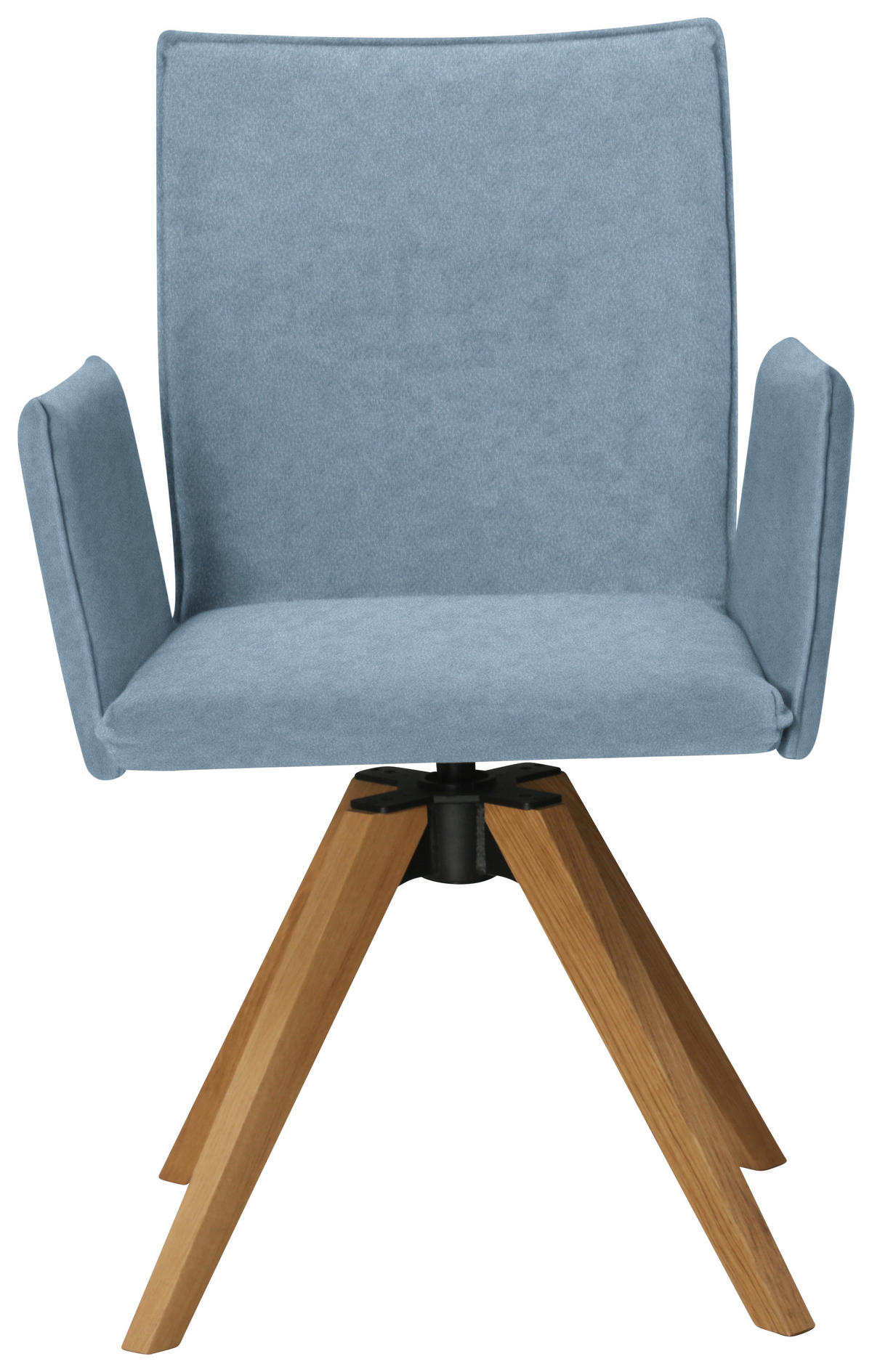 ARMLEHNSTUHL  in Lederlook  - Eichefarben/Hellblau, Konventionell, Holz/Textil (64/91/61cm) - Moderano