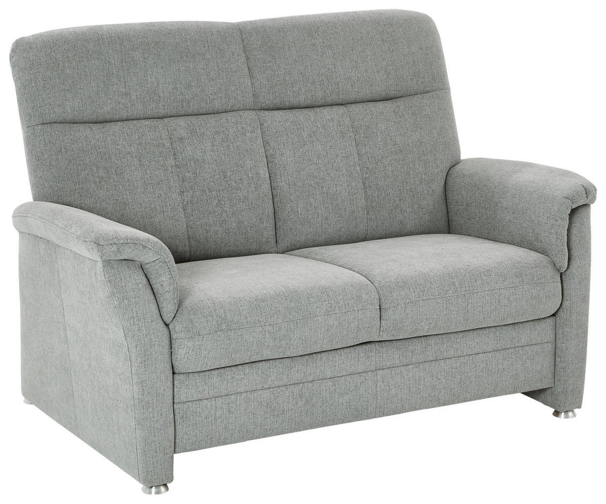 SITZGARNITUR Flachgewebe Hellgrau  - Hellgrau/Alufarben, KONVENTIONELL, Textil/Metall (142-194/100/89cm) - Beldomo Comfort