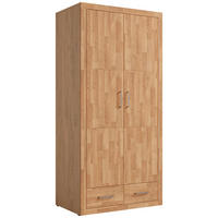 DREHTÜRENSCHRANK  in Eichefarben  - Eichefarben/Silberfarben, Natur, Holz/Holzwerkstoff (100/212/60cm) - Linea Natura