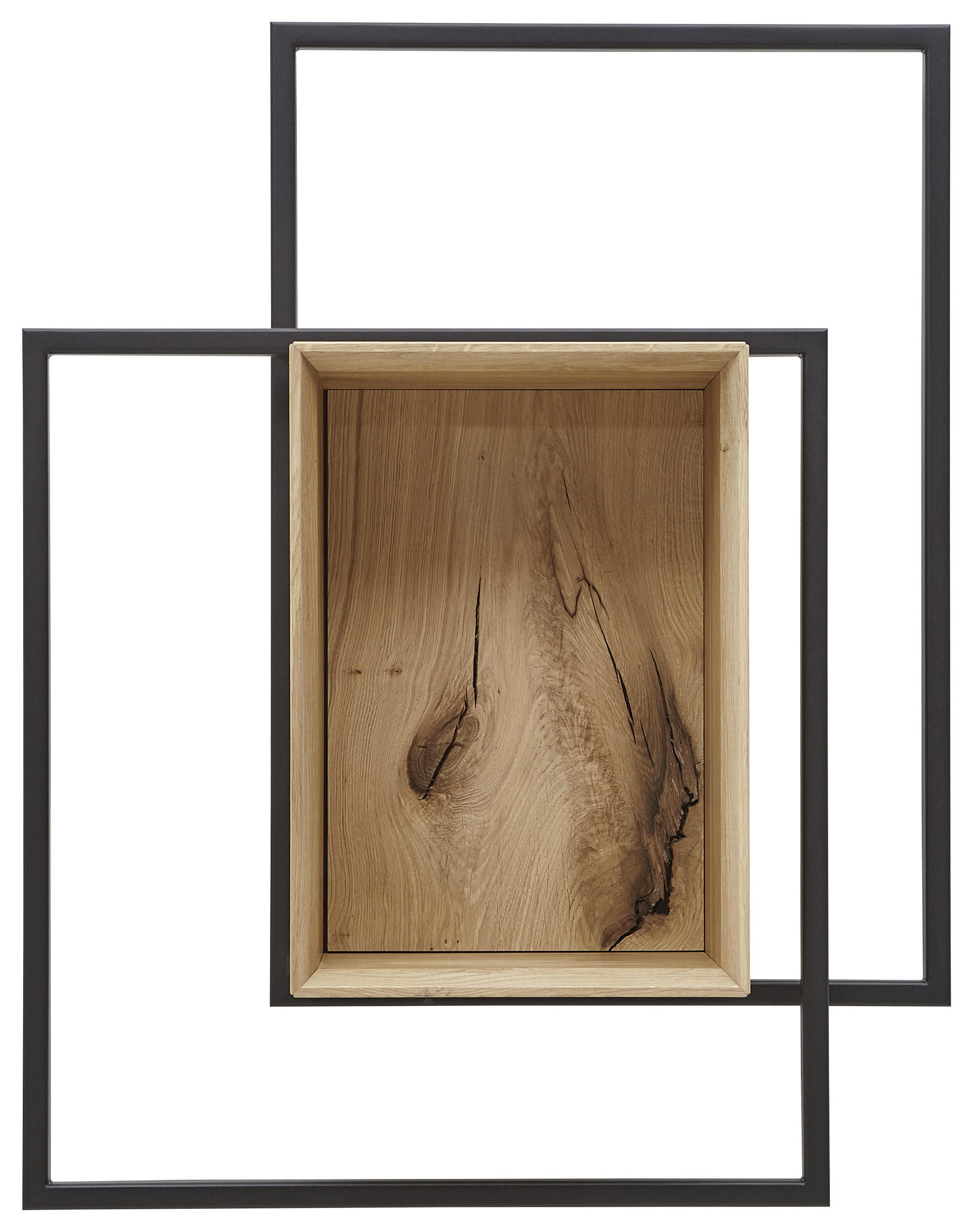 WANDREGAL Wildeiche, Balkeneiche massiv Eichefarben - Eichefarben, Natur, Holz/Metall (72/91/25cm) - Valnatura