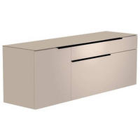 LOWBOARD  in 160/56/45 cm  - Sandfarben/Schwarz, Design, Glas/Holzwerkstoff (160/56/45cm) - Moderano