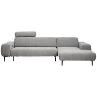 ECKSOFA in Chenille Grau  - Schwarz/Grau, Design, Textil/Metall (311/167cm) - Xora