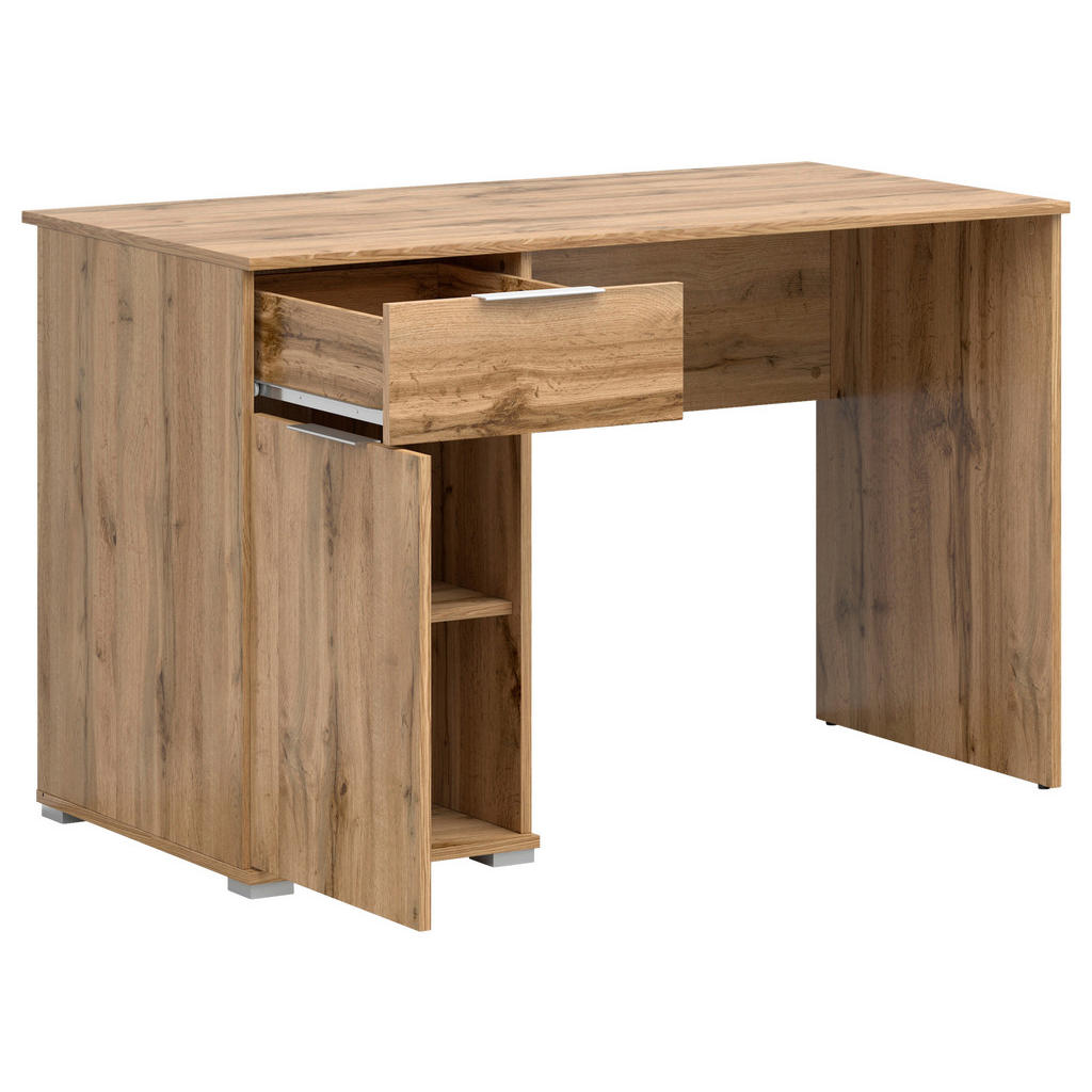 Thumbnail - Xxxl Schreibtisch, Eiche Wotan, Kunststoff, 1 Schubladen, rechteckig, Wange, 60x76x120 cm, Arbeitszimmer, Schreibtische,...