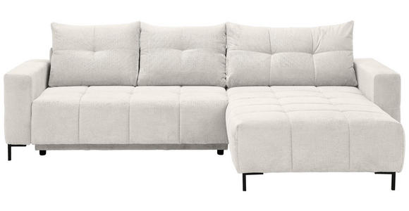 ECKSOFA  in Webstoff Weiß  - Schwarz/Weiß, KONVENTIONELL, Textil/Metall (292/192cm) - Carryhome