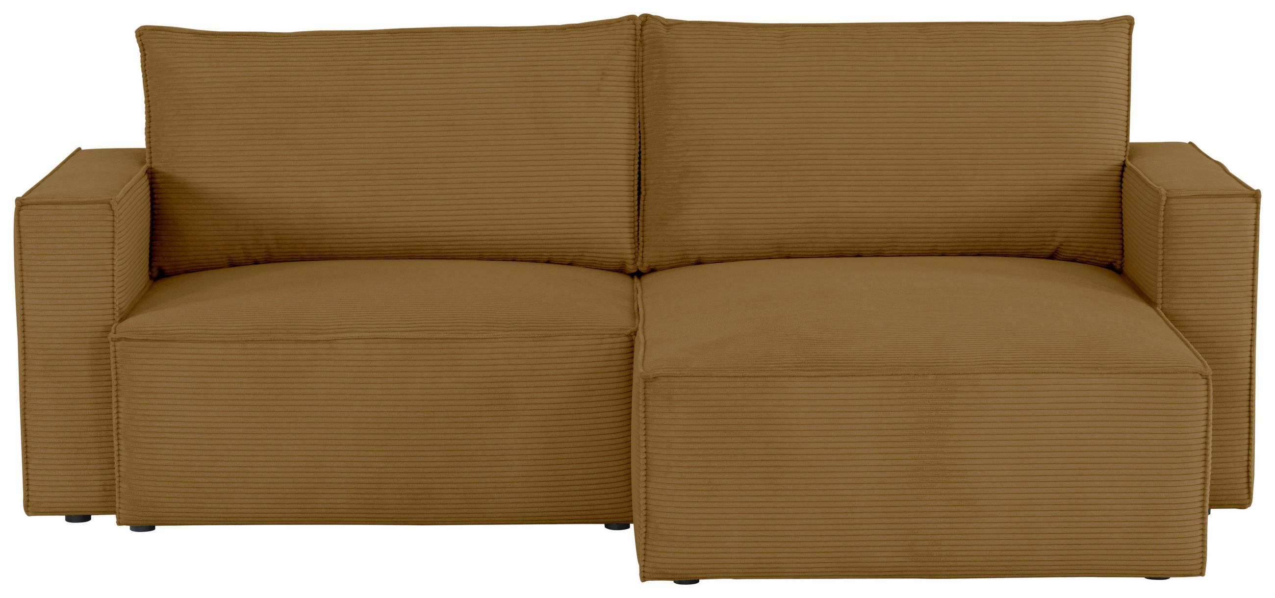 ECKSOFA Currygelb Feincord  - Currygelb/Schwarz, KONVENTIONELL, Kunststoff/Textil (242/151cm) - Carryhome
